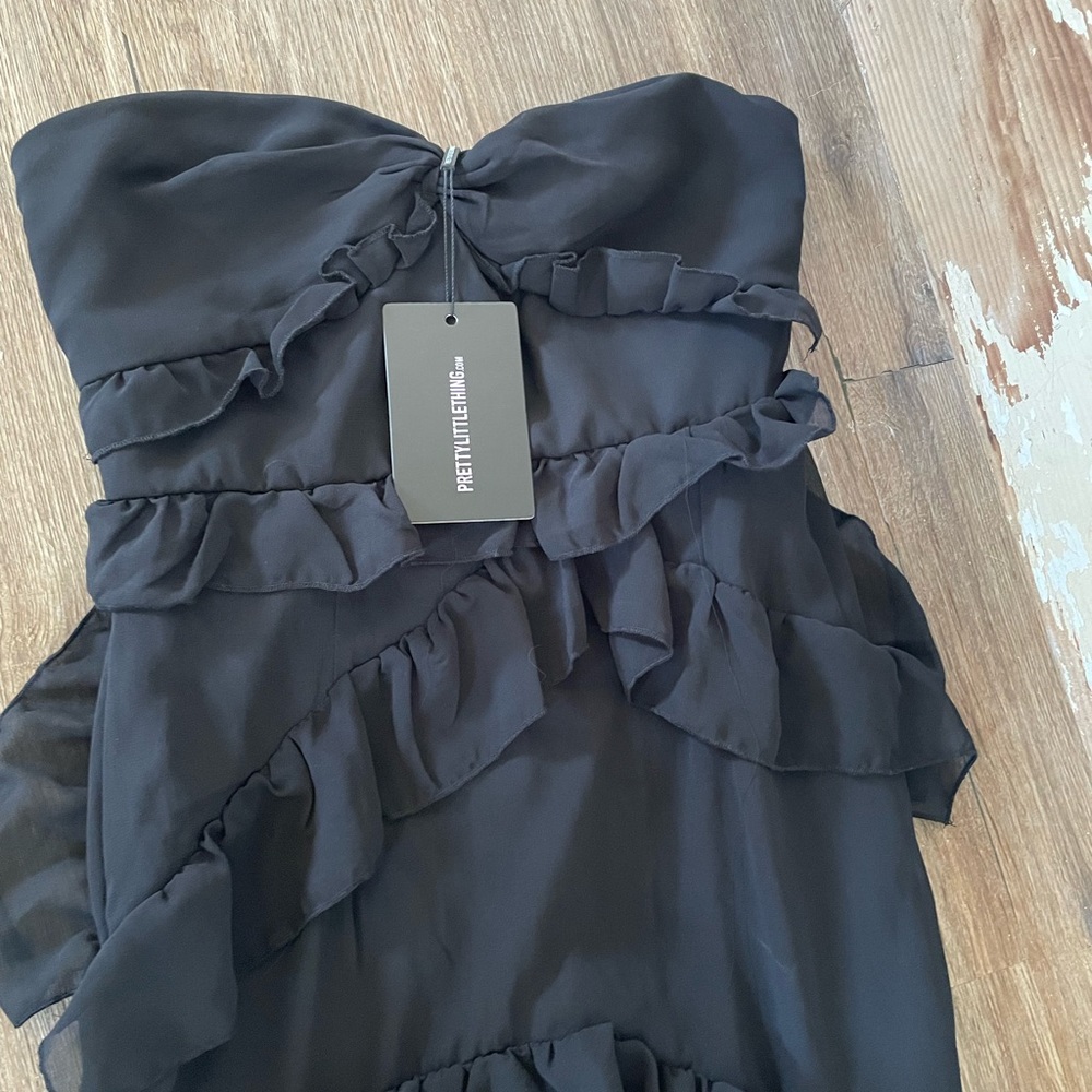 Sassy maxi dress, black strapless